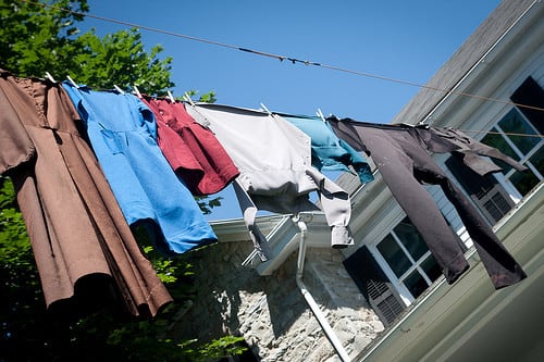 Amish clothes on clothesline