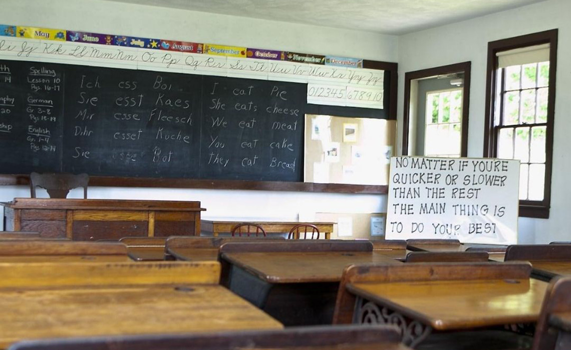An Amish classroom