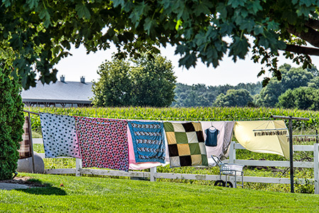 Clothes on the line at Amish house